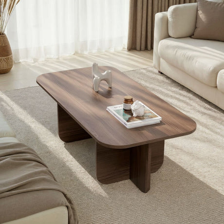 Akira Couchtisch in Walnussoptik 120 x 60 cm Melaminbeschichtetes Holz