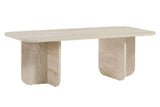 Akira Couchtisch Travertin 120 cm Melaminbeschichteter Holzverbundstoff