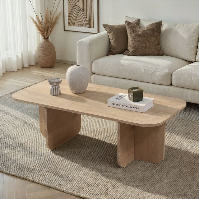 Akira Couchtisch in Saphir-Eiche-Optik 120 cm Melaminbeschichteter Holzverbundstoff