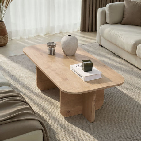 Akira Couchtisch in Saphir-Eiche-Optik 120 cm Melaminbeschichteter Holzverbundstoff