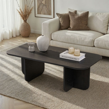 Akira Couchtisch Holz schwarz 120 cm Melaminbeschichtetes Holzkomposit