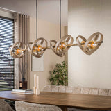 Hanglampen - Hanglamp 8 - lichts beige metaal rond Otan - Dimehouse