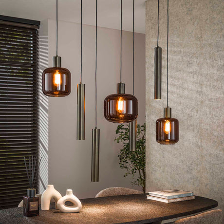 Hanglampen - Hanglamp Dax 7 - lichts brons 105 cm - Dimehouse