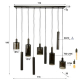 Hanglampen - Moderne Hanglamp Aureo 9 - lichts Sienna bruin - Dimehouse