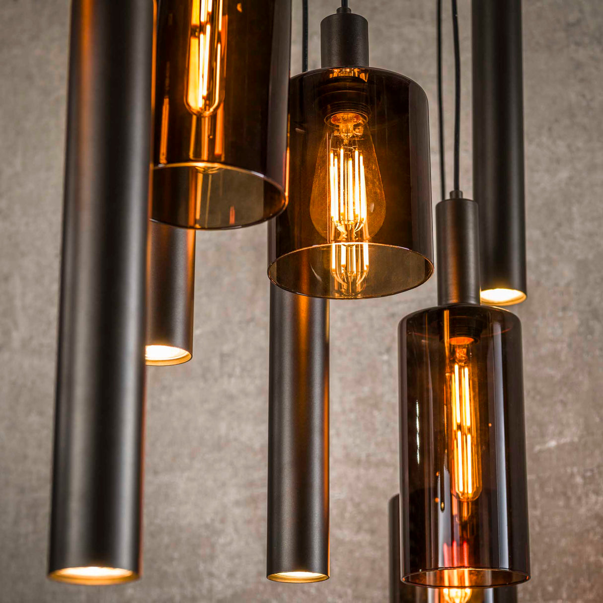 Hanglampen - Moderne Hanglamp Aureo 9 - lichts Sienna bruin - Dimehouse