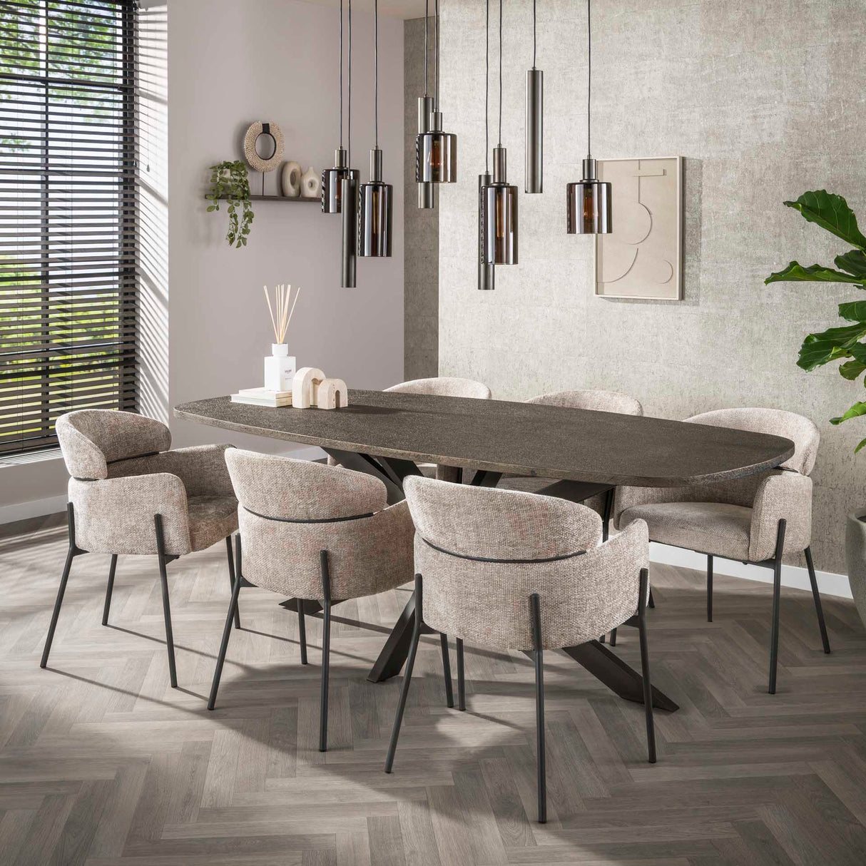 Hanglampen - Moderne Hanglamp Aureo 9 - lichts Sienna bruin - Dimehouse