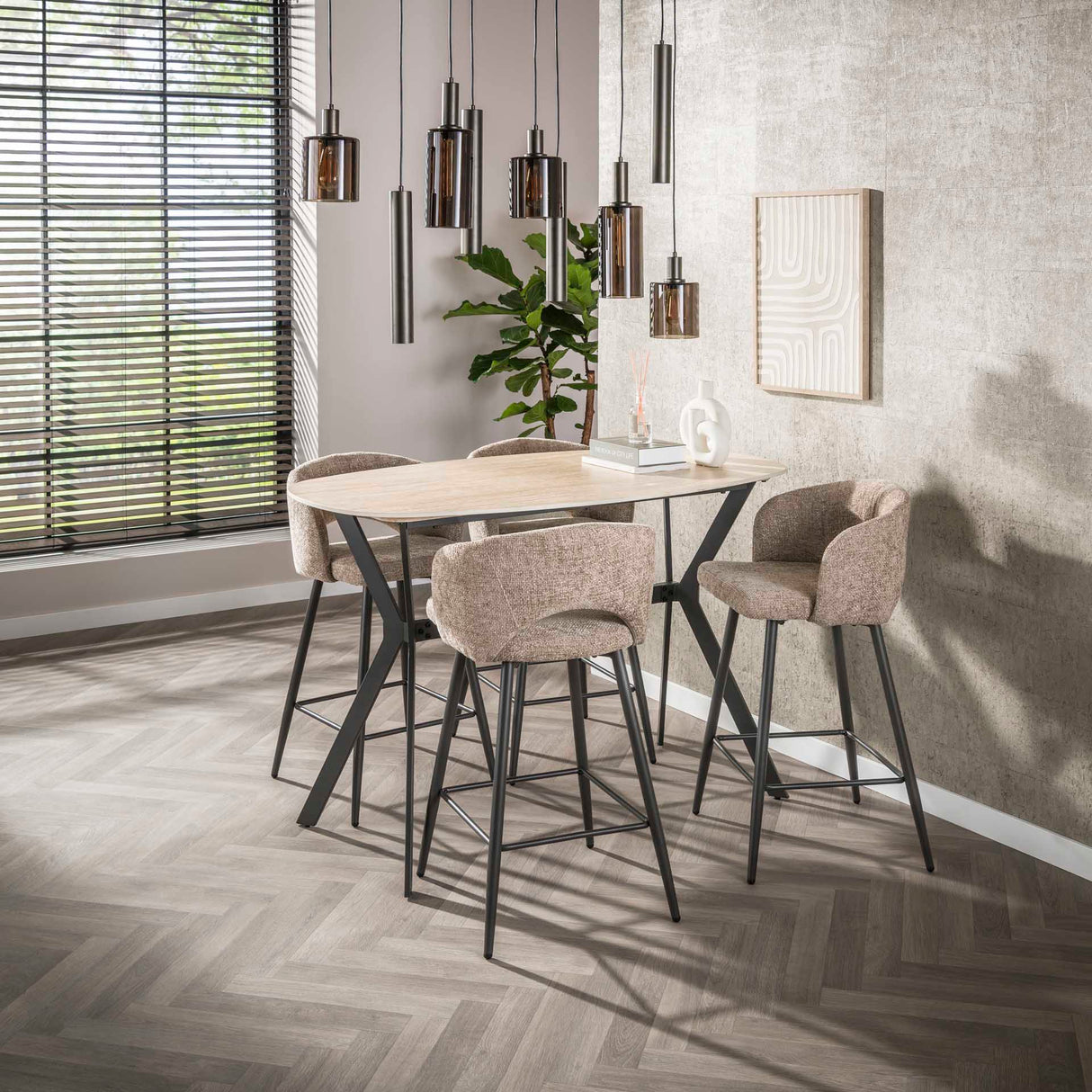 Hanglampen - Moderne Hanglamp Aureo 9 - lichts Sienna bruin - Dimehouse