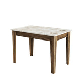Kiewer Küchentisch in Walnussweiß 110 cm Walnuss/weiß Melaminbeschichteter Holzverbundstoff