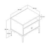 Nachtkastjes - Nachtkastje Lizbon Walnoot Antraciet Melamine 56x50,8x40 cm - Dimehouse