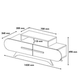 TV Meubels - TV Meubel Rose Walnoot Crème Melamine 145x49,8x36,8 cm - Dimehouse