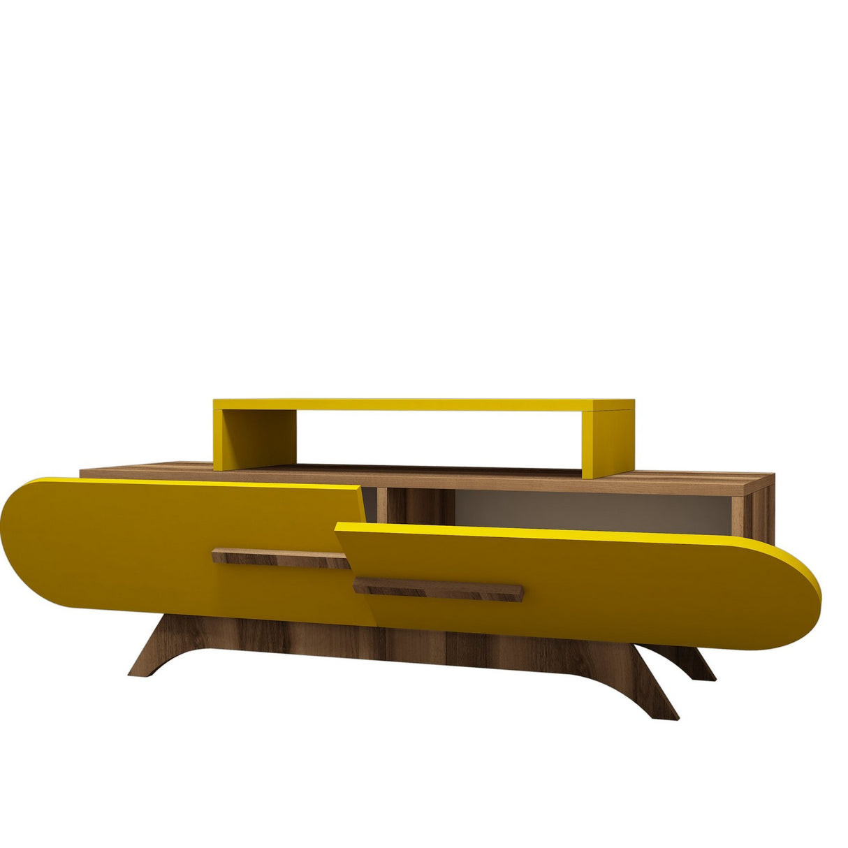TV Meubels - TV Meubel Rose Walnoot Geel Melamine 145x49,8x36,8 cm - Dimehouse