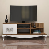 TV Meubels - TV Meubel Sultan Walnoot Wit Melamine 130x50,6x45 cm - Dimehouse