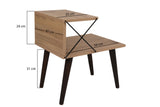 Nachtkastjes - Nachtkastje Cross Eik Melamine 50x55x40 cm - Dimehouse