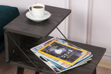 Nachtkastjes - Nachtkastje Cross Donkerbruin Melamine 50x55x40 cm - Dimehouse