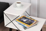 Nachtkastjes - Nachtkastje Cross Wit Melamine 50x55x40 cm - Dimehouse