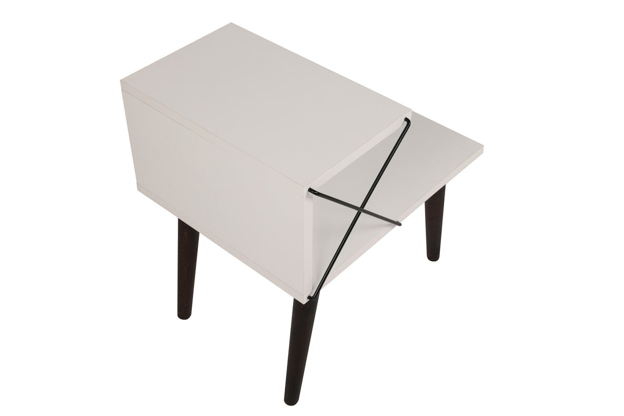 Nachtkastjes - Nachtkastje Cross Wit Melamine 50x55x40 cm - Dimehouse