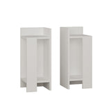 Nachtkastjes - Nachtkastje Set van 2 Elos Wit Melamine 25x60x27 cm - Dimehouse