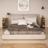 Nachtkastjes - Nachtkastje Set van 2 Elos Eik Antraciet Melamine 25x60x27 cm - Dimehouse
