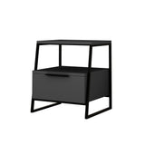Nachtkastjes - Nachtkastje Pal Antraciet Melamine 45x50x40 cm - Dimehouse