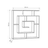 Boekenkasten - Boekenkast Maze Antraciet Melamine 125x129x22 cm - Dimehouse
