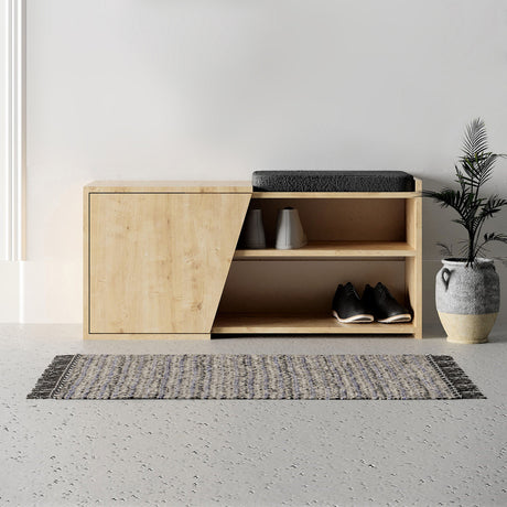 Schoenenkasten - Schoenenkast Fiona Eik Melamine 104x37x47 cm - Dimehouse