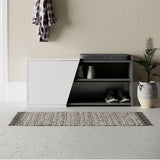 Schoenenkasten - Schoenenkast Fiona Bench Antraciet Wit Melamine 104,6x47,2x37,5 cm - Dimehouse
