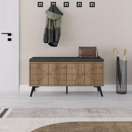 Schoenenkasten - Schoenenkast Dune Bench Naturel Melamine 107x55x35 cm - Dimehouse
