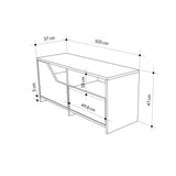 Schoenenkasten - Schoenenkast Nexus Grijs Wit Melamine 105x47x37 cm - Dimehouse