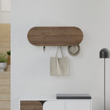 Kapstokken - Kapstok Ovaal 6 - Haaks - Hitit - 84x29 cm - Met Vak - Dimehouse