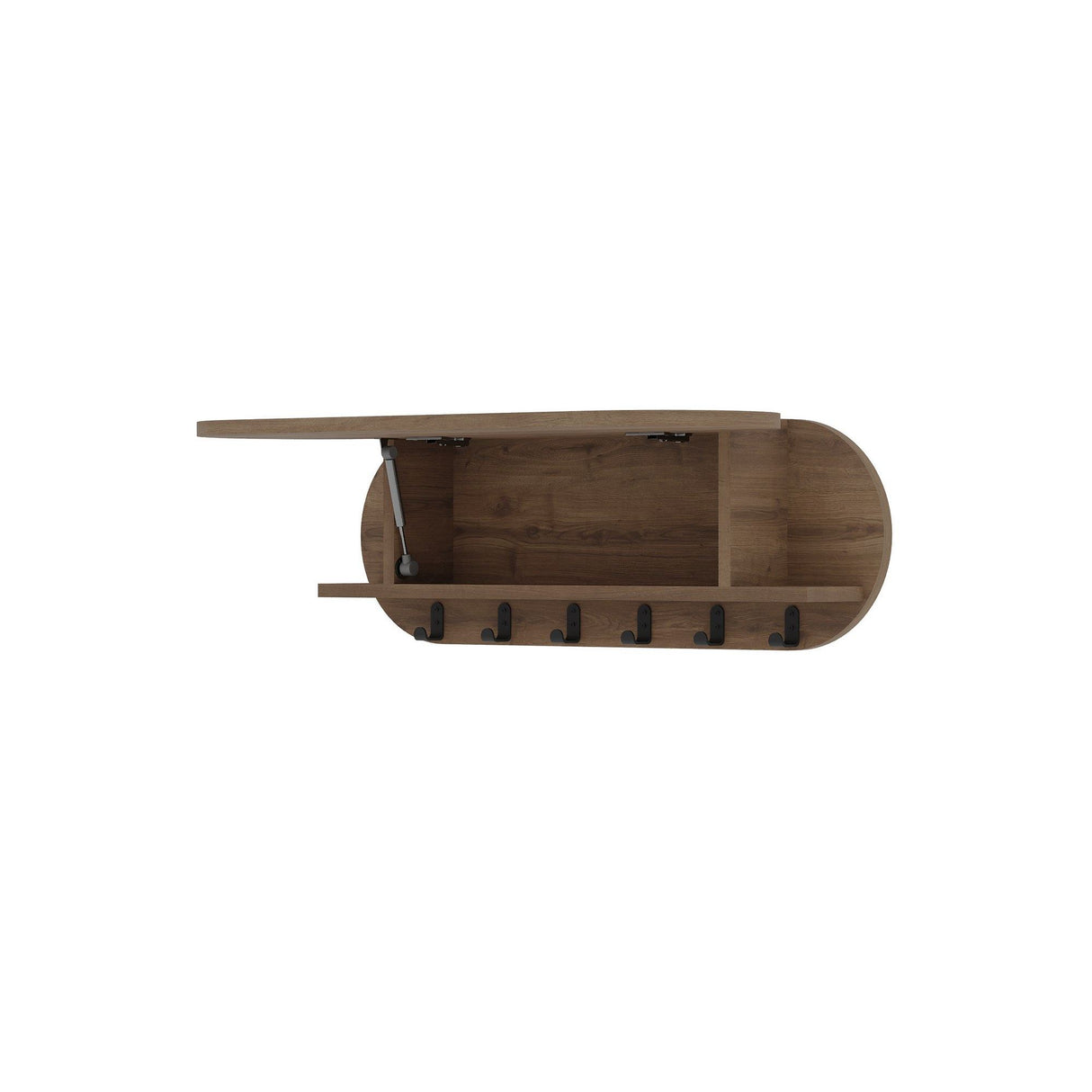 Kapstokken - Kapstok Ovaal 6 - Haaks - Hitit - 84x29 cm - Met Vak - Dimehouse