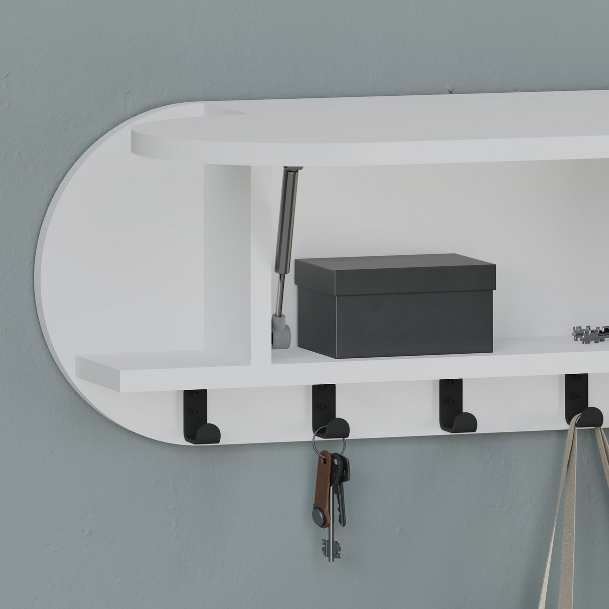 Kapstokken - Kapstok Wit - Melamine - Met Vak - Dimehouse