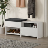 Schoenenkasten - Schoenenkast Filux Wit Melamine 120,3x51x40,5 cm - Dimehouse