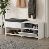 Schoenenkasten - Schoenenkast Filux Wit Melamine 120,3x51x40,5 cm - Dimehouse