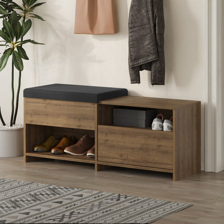 Schoenenkasten - Schoenenkast Filux Naturel Melamine 120,3x51x40,5 cm - Dimehouse