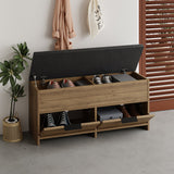 Schoenenkasten - Schoenenkast Cove Naturel Melamine 106x50x34 cm - Dimehouse
