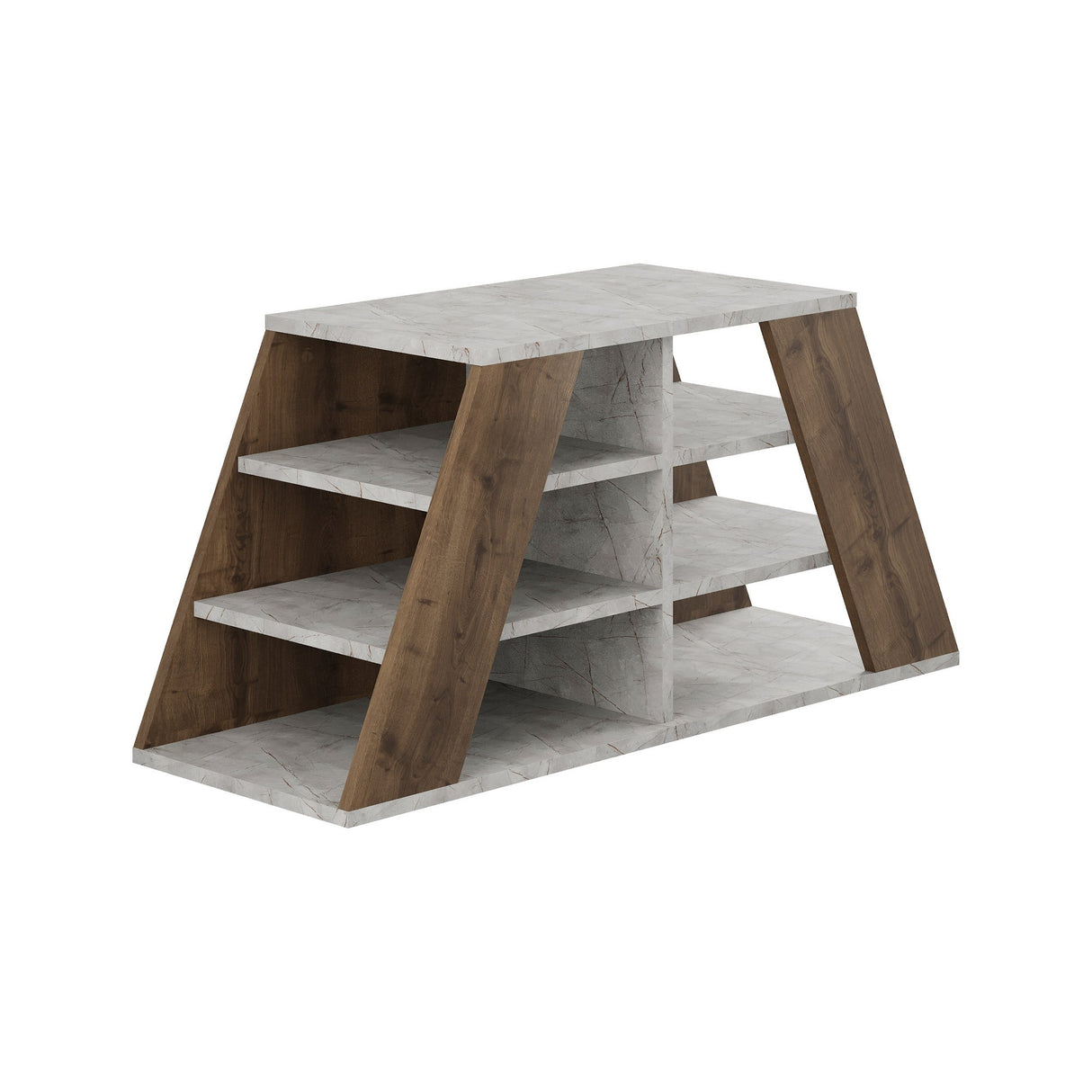 Schoenenkasten - Schoenenkast Pyramid Naturel Melamine 105,5x50x37,5 cm - Dimehouse