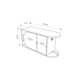 Schoenenkasten - Schoenenkast Nova Shoe Bench Eik Wit Melamine 104x50x37 cm - Dimehouse