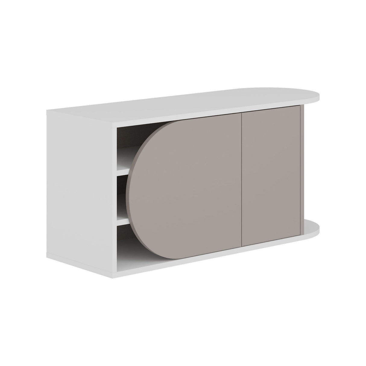 Schoenenkasten - Schoenenkast Nova Shoe Bench Mokka Wit Melamine 104x50x37 cm - Dimehouse