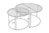 Salontafels - Moderne Ronde Salontafel Set van 2 Uru Goud - Brons Glas - 80/60 cm - Dimehouse