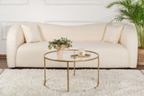 Salontafels - Moderne Ronde Salontafel Uru Goud - Glas - 80 cm - Dimehouse