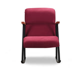 Fauteuils - Retro schommelstoel bordeaux rood velvet met beukenhout armleuning Yoka - Dimehouse