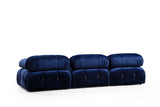 Banken - Modulaire XXL hoekbank Bubble met hocker - velvet blauw - Dimehouse