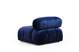 Banken - Modulaire XXL hoekbank Bubble met hocker - velvet blauw - Dimehouse
