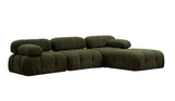 Banken - Modulaire XXL hoekbank Bubble met hocker - velvet groen - Dimehouse