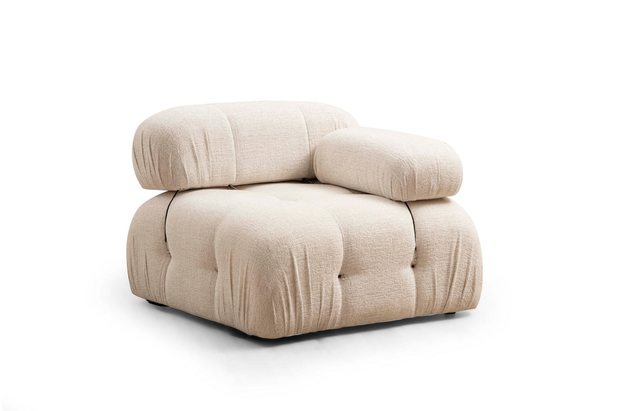 Banken - Modulaire XXL hoekbank Bubble met hocker - crème - Dimehouse