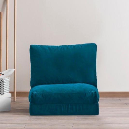 Fauteuils - Slaapfauteuil Petrol Blauw velvet stof Taida - Dimehouse