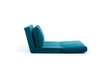 Fauteuils - Slaapfauteuil Petrol Blauw velvet stof Taida - Dimehouse