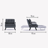 Fauteuils - Scandinavische slaapfauteuil Mosterd Geel stof linnen look Sando - Dimehouse