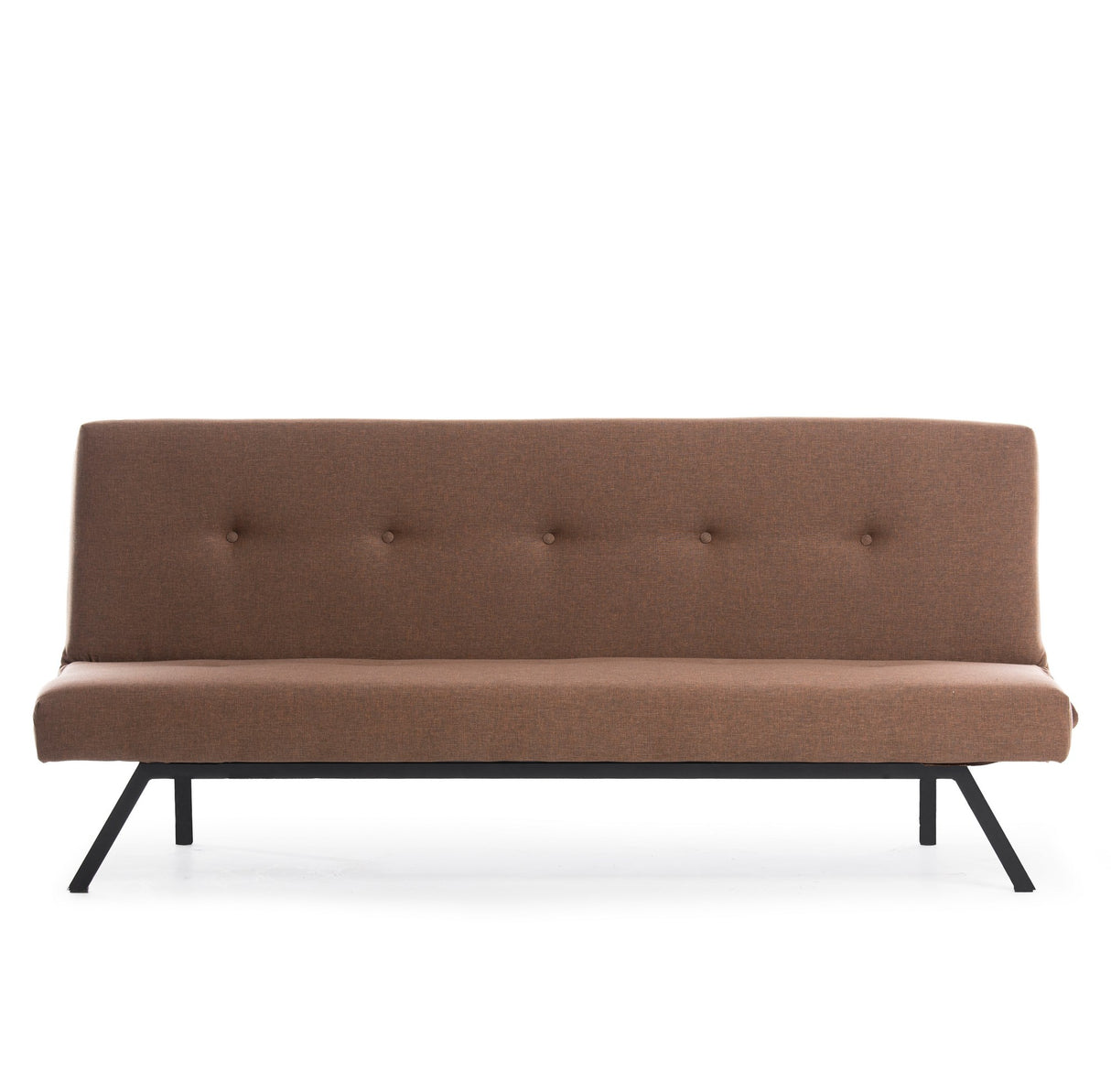 Slaapbanken - Slaapbank Zoly Bruin Stof 3 - Zits - 180 cm - Zonder armleuningen - Zoly - Dimehouse
