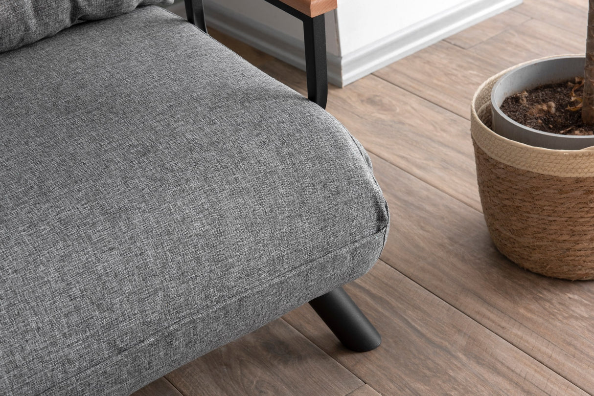 Fauteuils - Scandinavische slaapfauteuil Grijs gemêleerde stof Sando - Dimehouse